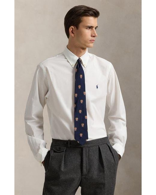 Polo Ralph Lauren White Classic Fit Stretch Cotton Poplin Button-Down Shirt for men
