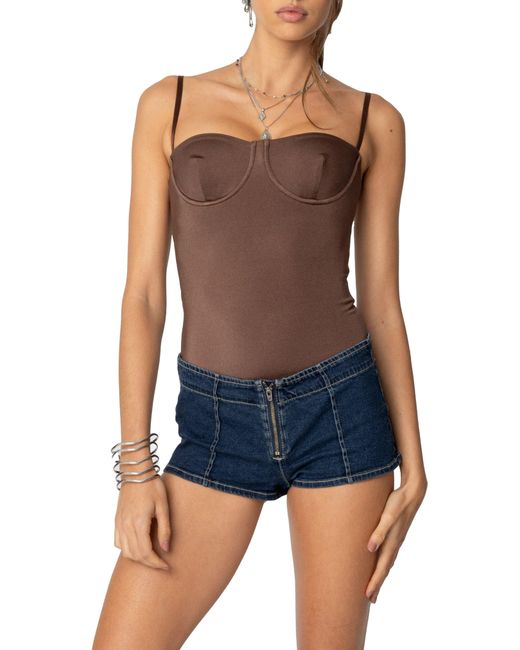 Edikted Blue Laurel Bustier Bodysuit