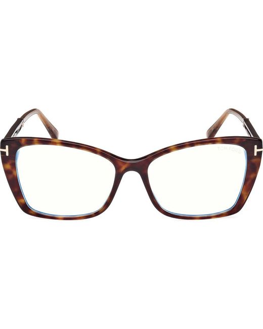 Tom Ford Brown 55Mm Butterfly Light Blocking Optical Glasses