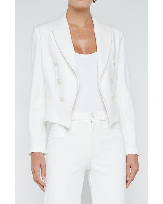 L'Agence White Wayne Crop Double Breasted Jacket