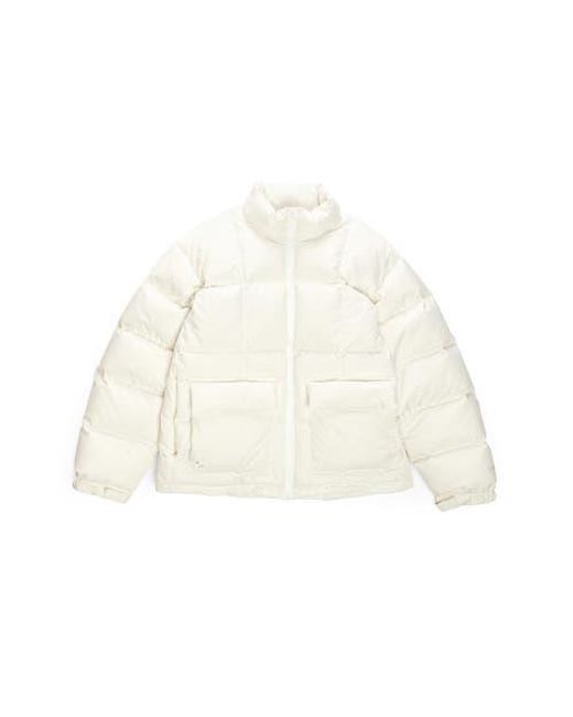 vowels White Puffer Jacket for men