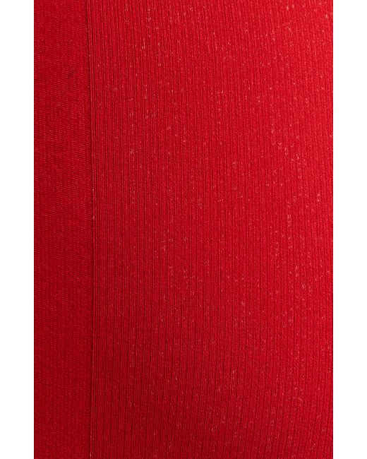 Rick Owens Red Lido Long Sleeve Open Back Knit Dress
