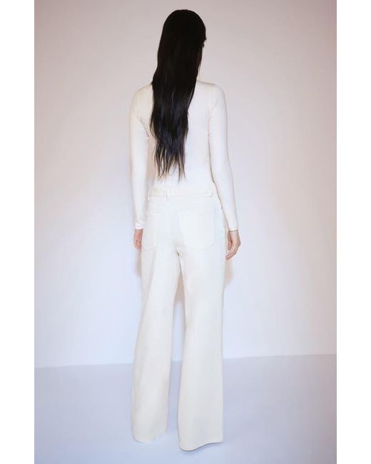 Mango White Wide Leg Corduroy Jeans