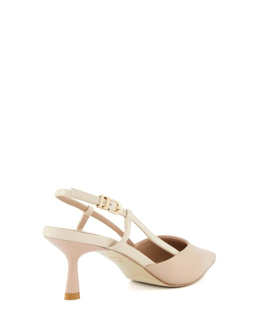 Dune Natural Classify Pointed Toe Slingback Pump