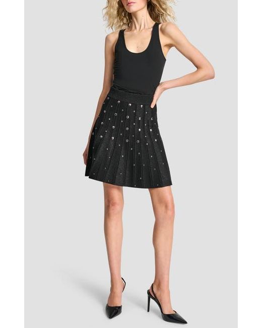DKNY Black Studded Metallic Miniskirt