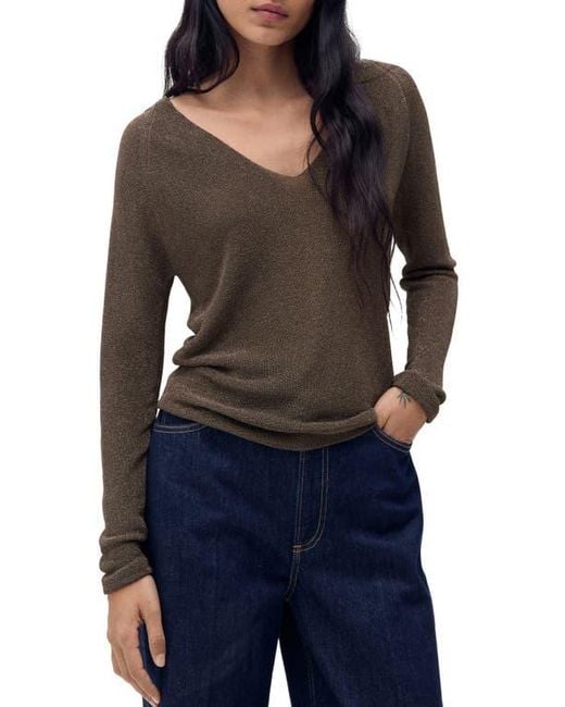 Mango Black Metallic Sweater