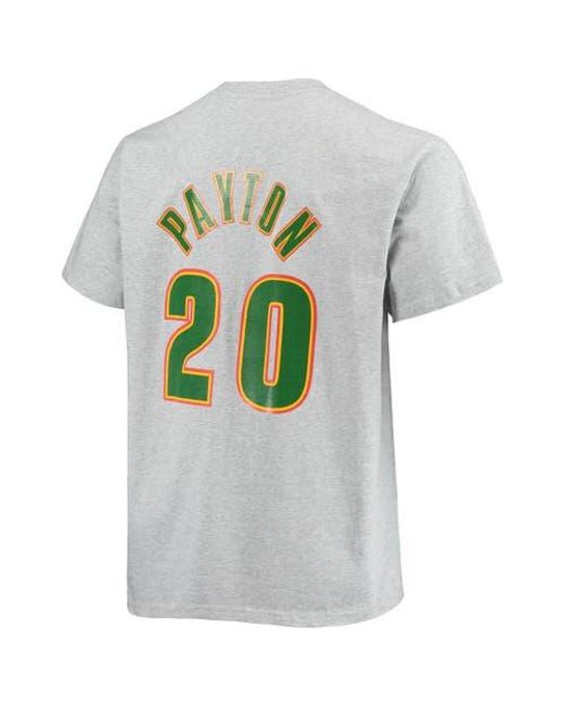 Mitchell & Ness Gray Gary Payton Heathered Seattle Supersonics Big & Tall Hardwood Classics Name & Number T-Shirt for men