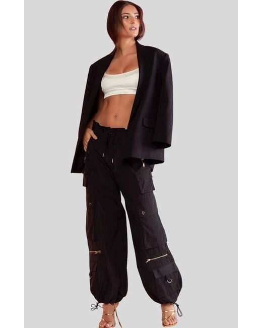 Cynthia Rowley Black Kim Cargo Pant