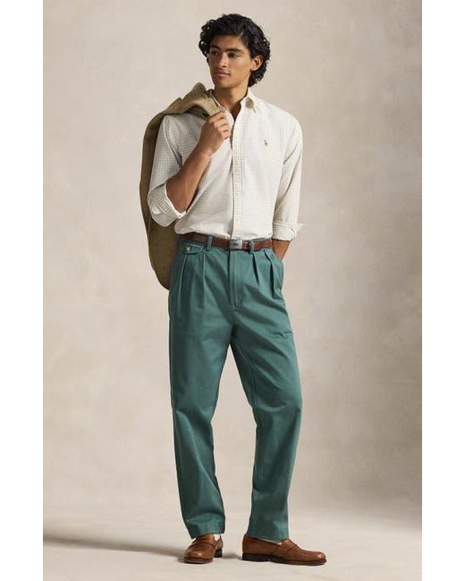 Polo Ralph Lauren Green Classic Fit Gingham Check Cotton Button-Down Oxford Shirt for men