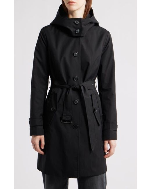 Michael Kors Women's Black Water Resistant Trench Coat With