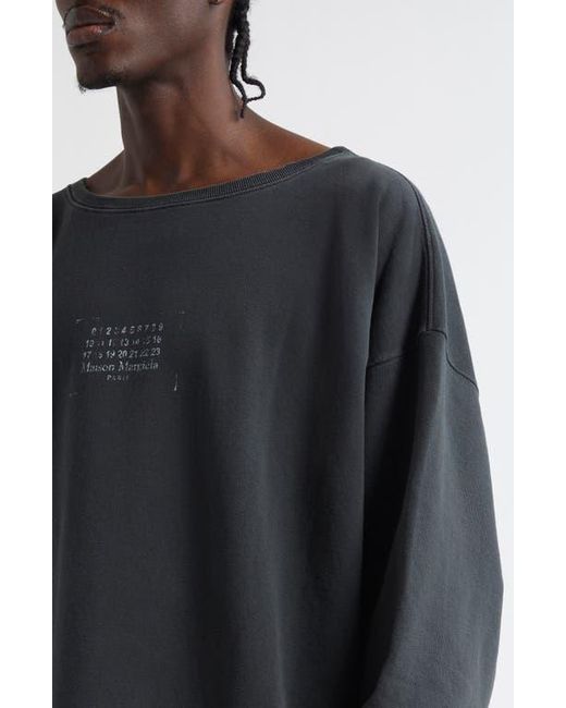 Maison Margiela Black Numeric Motif Cotton Jersey Graphic Sweatshirt for men