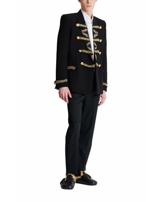 Balmain Black Embroidered Crepe Jacket for men