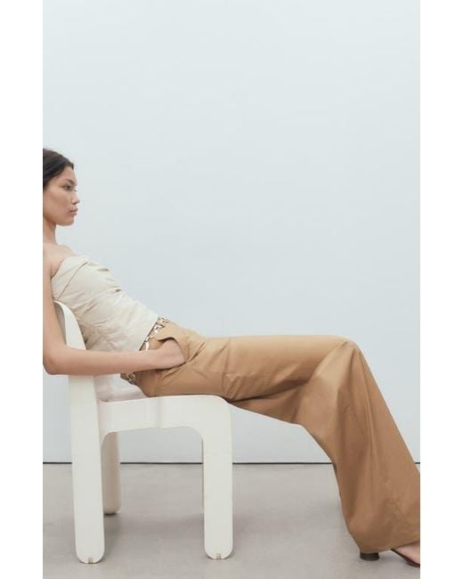 Mango Natural Stretch Cotton Wide Leg Pants