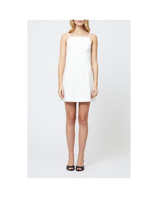 French Connection White Whisper Square Neck Minidress