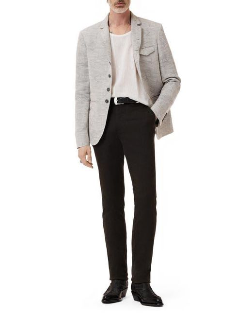 John Varvatos Gray Ollie Cotton & Linen Blend Jacquard High Button Jacket for men