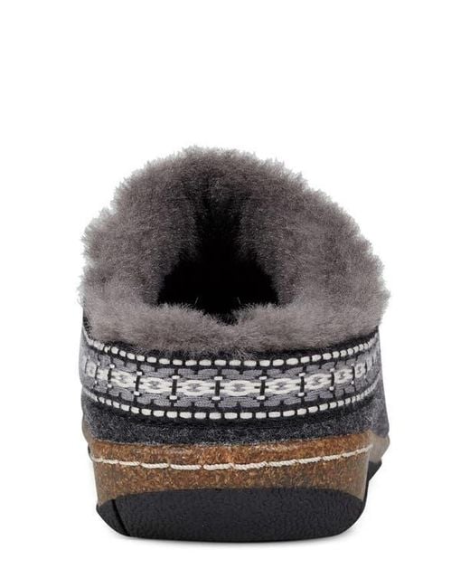 Earth Gray Elya Faux Fur Clog