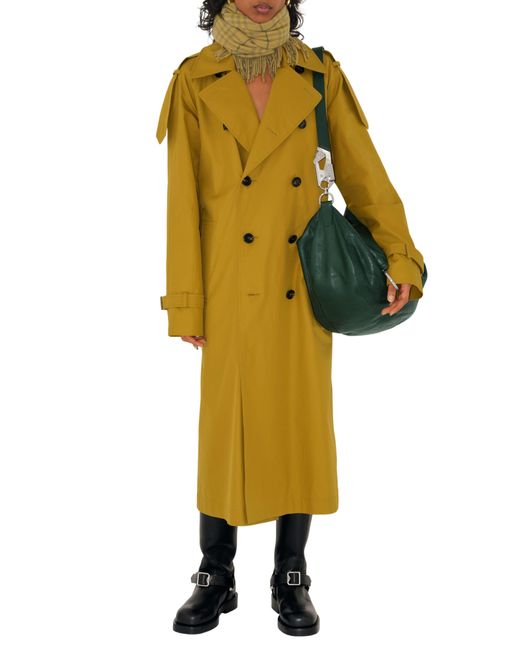 Burberry Water Resistant Long Gabardine Trench Coat in Yellow Lyst