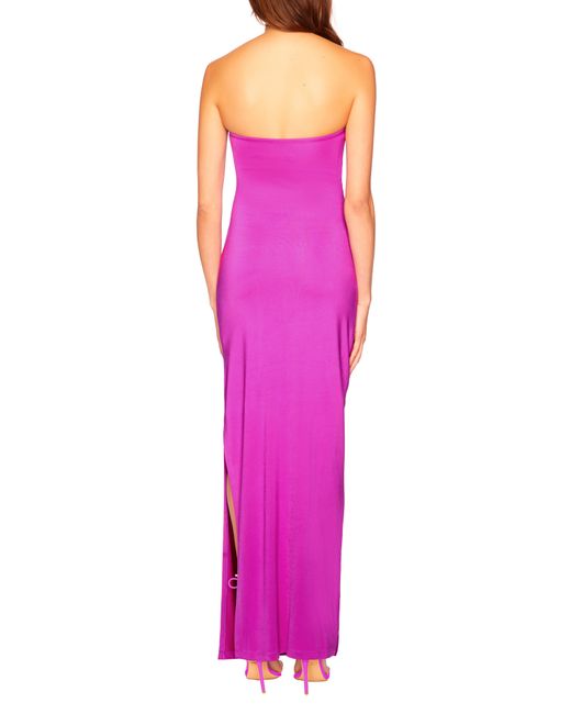 Susana Monaco Pink Ruched Strapless Maxi Dress