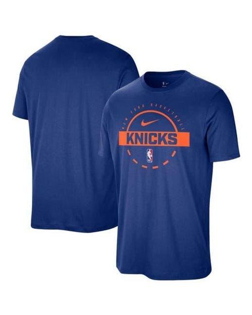 Nike Blue New York Knicks Authentic Practice T-Shirt for men