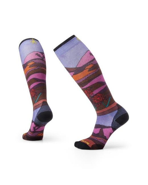 Smartwool Purple Ski Zero Cushion Floral Knee High Socks