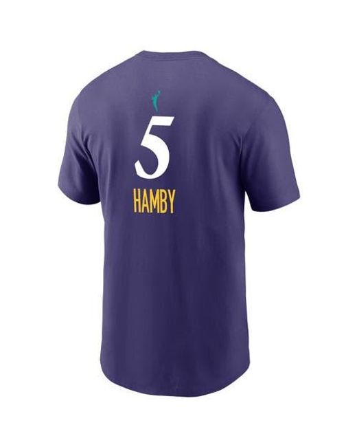 Nike Blue Dearica Hamby Los Angeles Sparks Explorer Edition Name & Number T-Shirt for men