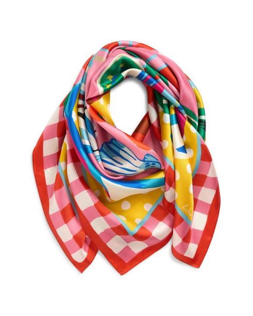 Echo Pink Beach Picnic Silk Square Scarf