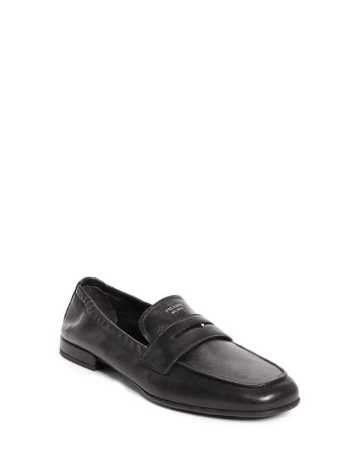 Prada Black Soft Penny Loafer