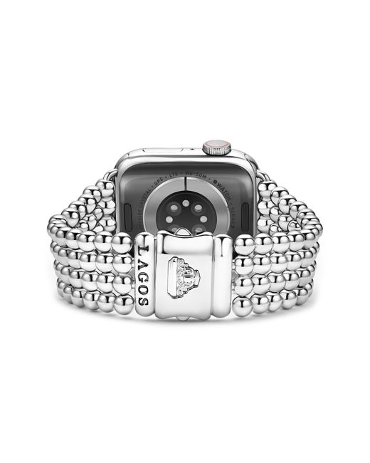 Lagos Black Smart Caviar Beaded Apple Watch Watchband