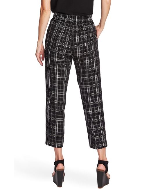 black windowpane pants