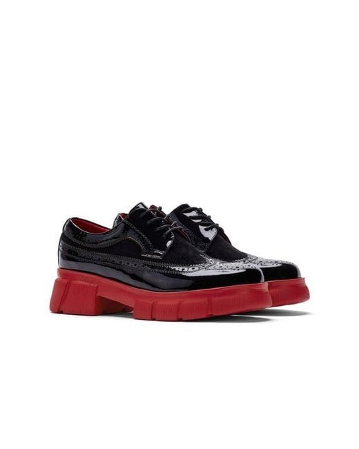 MARC NOLAN Red Ms. Alexander Leather Lug Wingtip Derby