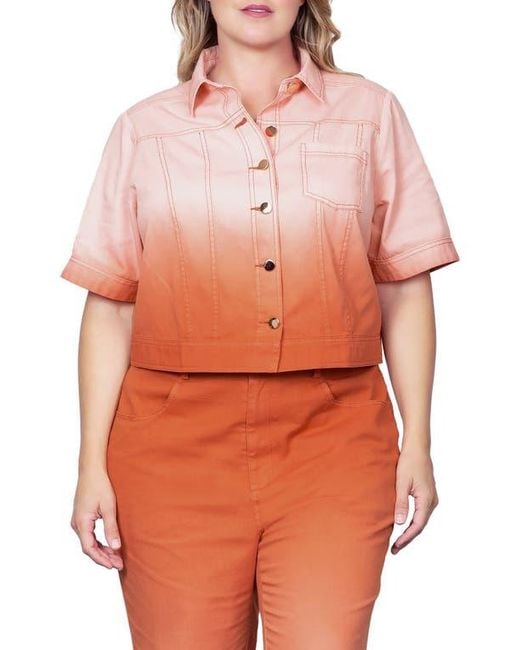 Standards & Practices Orange Dip Dye Crop Jacket