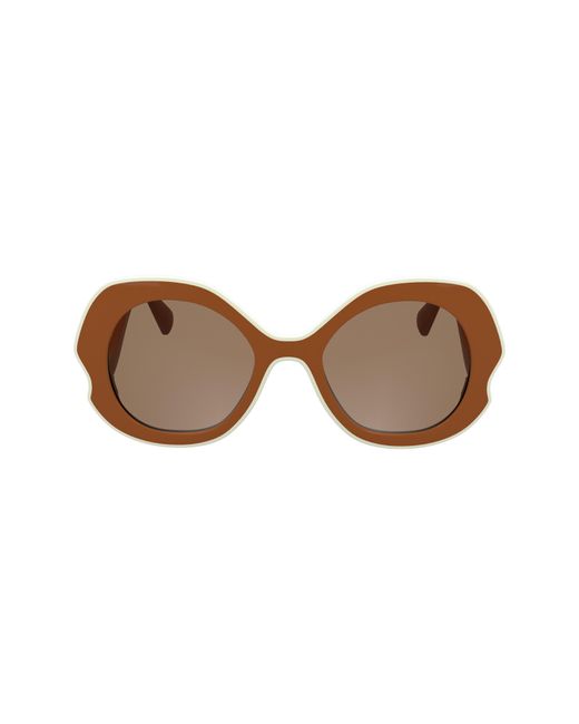 Longchamp Brown 52Mm Oval Sunglasses