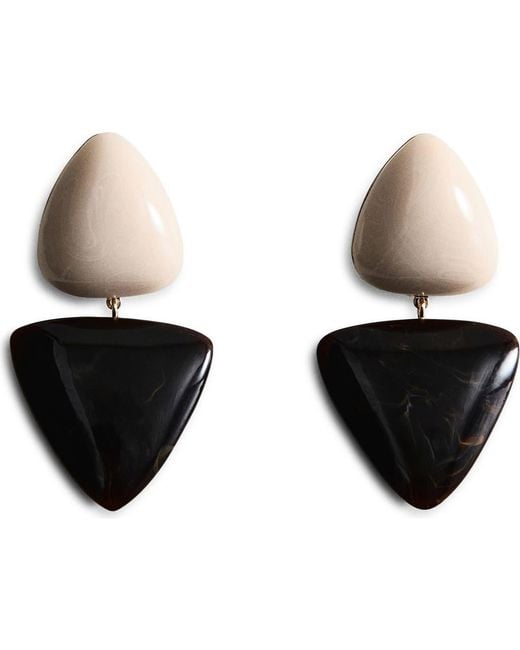 Mango Black Two Tone Drop Earrings