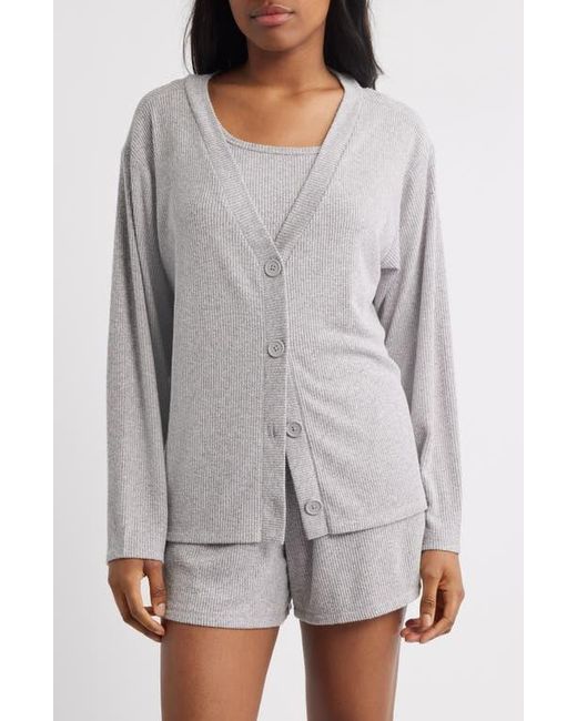 Open Edit Gray Comfy Thermal Shortie Pajamas