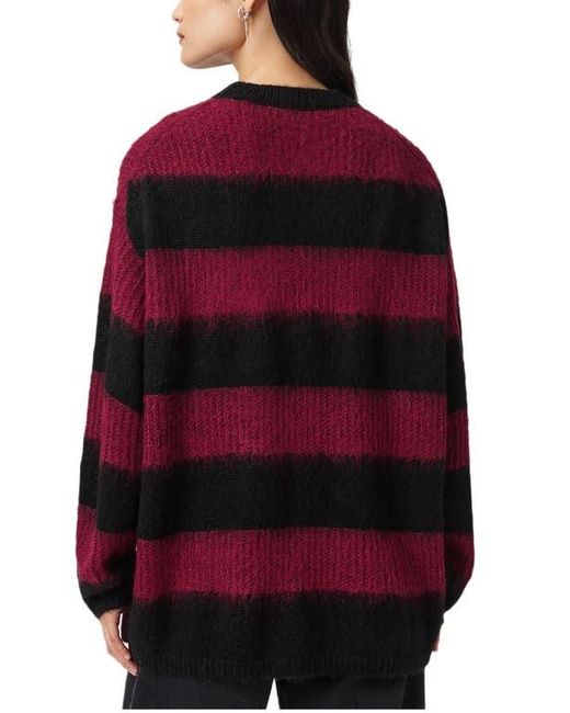 AllSaints Red Onxy Stripe Sweater