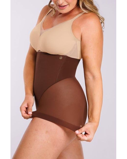 Shapellx Black High Waist Mesh Tummy Control Brief