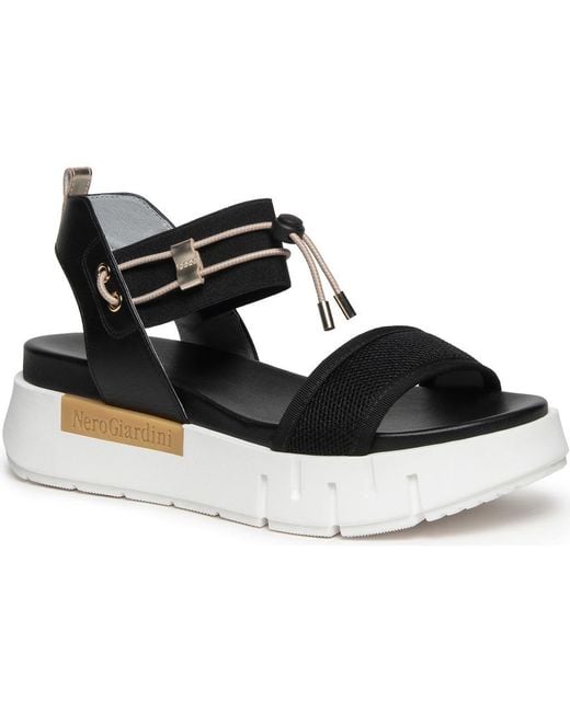 Nero Giardini Black Platform Sandal