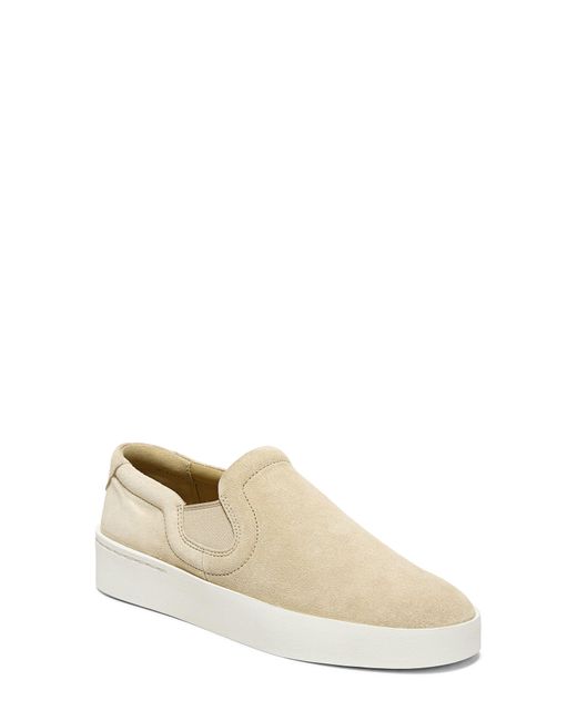 Vince Pacific Suede Slip On Sneaker in Natural | Lyst