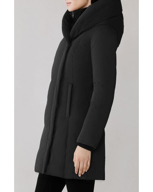 SOIA & KYO Black Camelia Water Repellent 700 Fill Power Down Coat