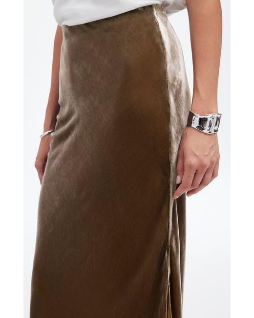 Madewell Multicolor Velvet Maxi Slip Skirt