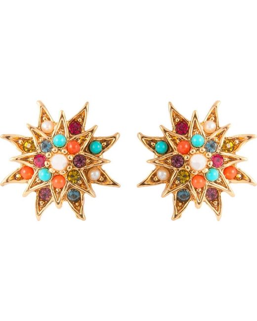Susan Caplan Orange 1980S D Orlan Star Swarovski Crystal Clip-On Earrings
