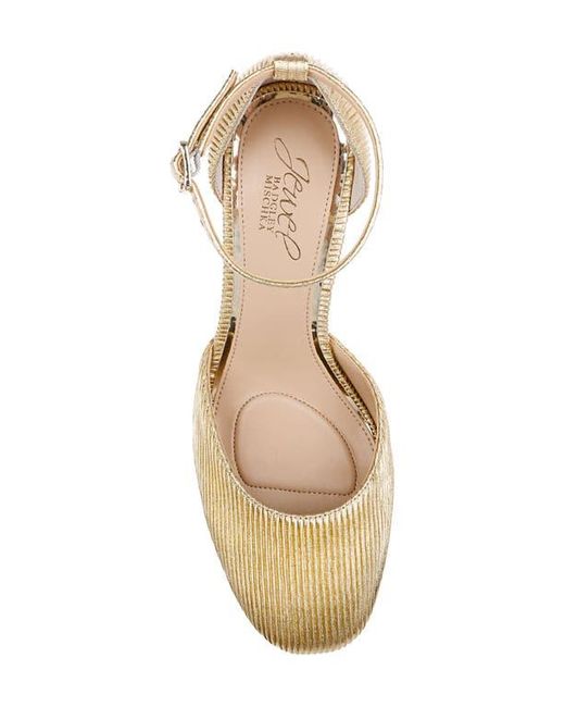 Badgley Mischka Metallic Stephanie Ankle Strap Platform Pump
