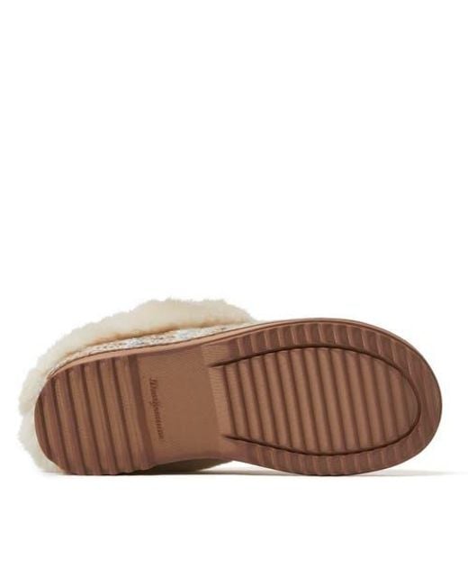 Dearfoams White Hannah Festive Knit Clog Slipper
