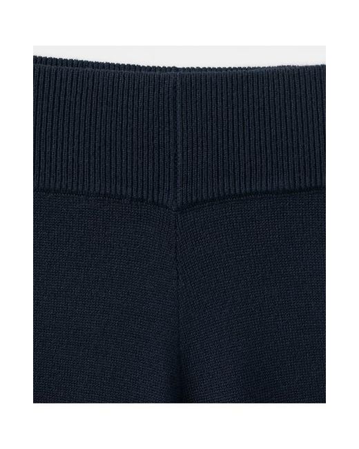 Mango Blue Split Hem Pull-On Straight Leg Knit Pants