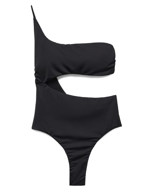 Mango Black Cutout One-shoulder One-piece Swimsuit