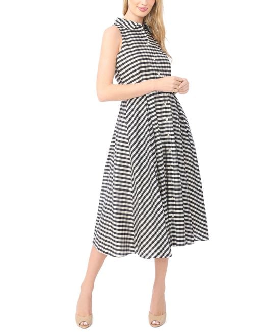 Ted Baker Demeter Sleeveless Gingham Midi Dress in Gray