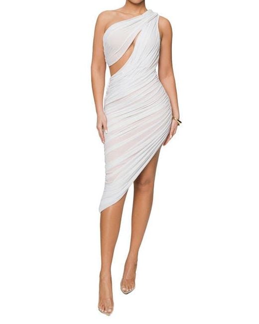 strapless open back dress ABEL THE LABEL Tropical Print One Shoulder Dress – Change Things Up main image 1