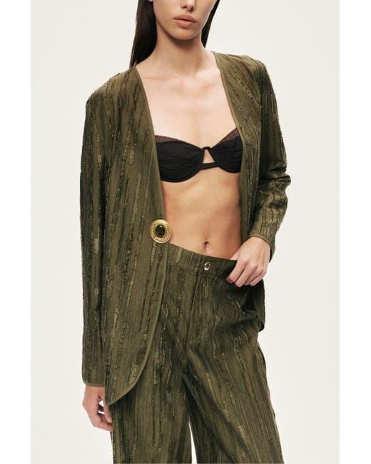 Nocturne Green Textured Tailored Jacket