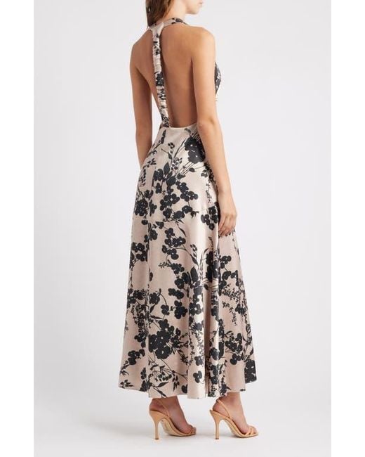 Parker Shadow Floral Print Halter Maxi Dress | Lyst