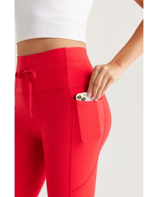 Beyond Yoga Red Space Dye Pocket Midi Leggings